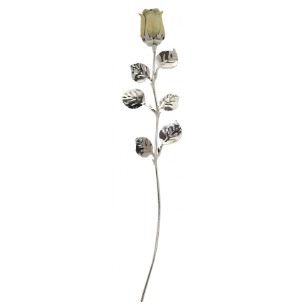 FLOR ROSA OFF WHITE PRATA BILAMINADA