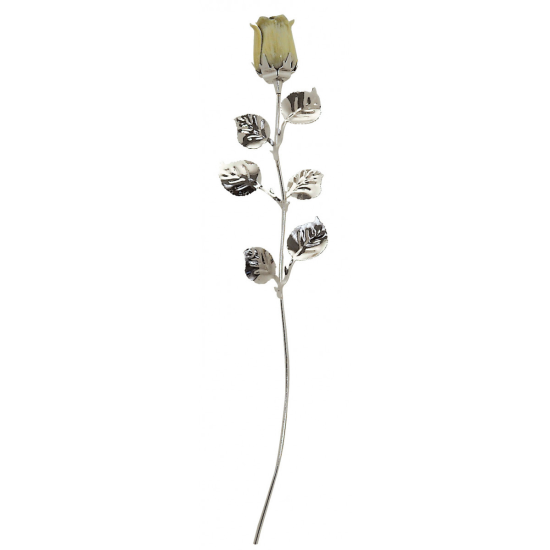 FLOR ROSA OFF WHITE PRATA BILAMINADA