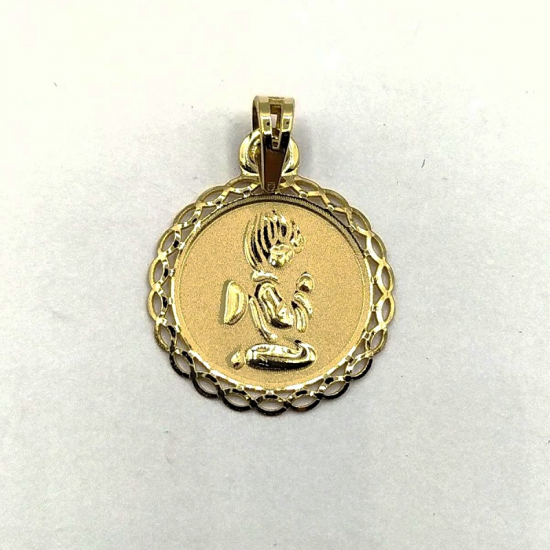 MEDALHA OURO AMARELO 19K