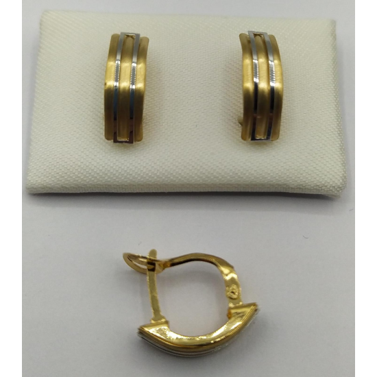 BRINCOS BICOLOR OURO 19K