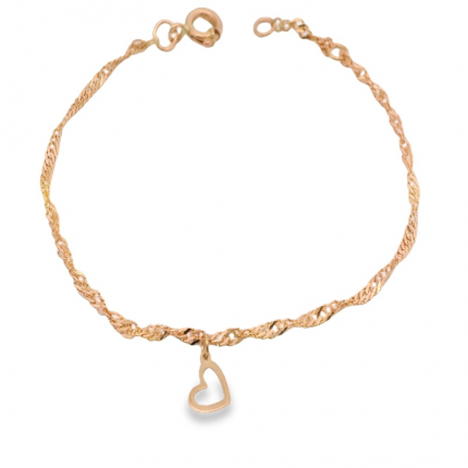 PULSEIRA OURO AMARELO 9K LOVE CRIANÇA