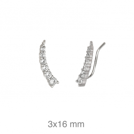 BRINCOS ALPINISTA PRATA RODEADA