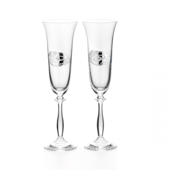 FLUTES CHAMPAGNE PRATA BILAMINADA