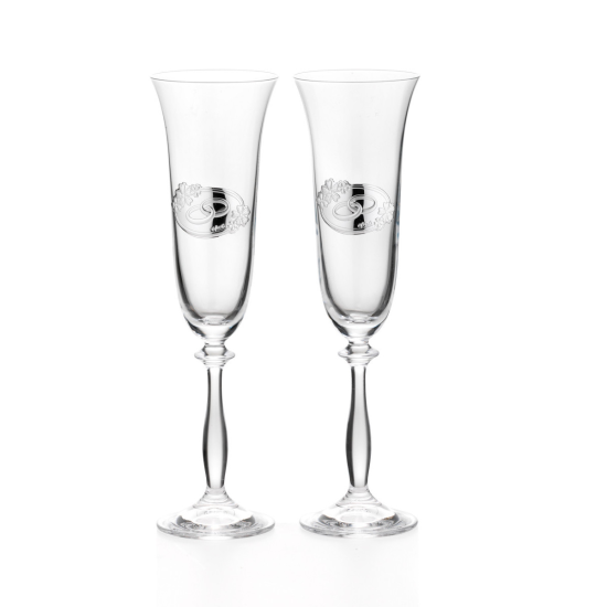 FLUTES CHAMPAGNE PRATA BILAMINADA