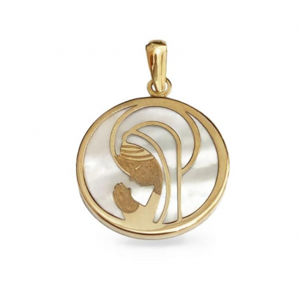 MEDALHA OURO 19K VIRGEM SANTA