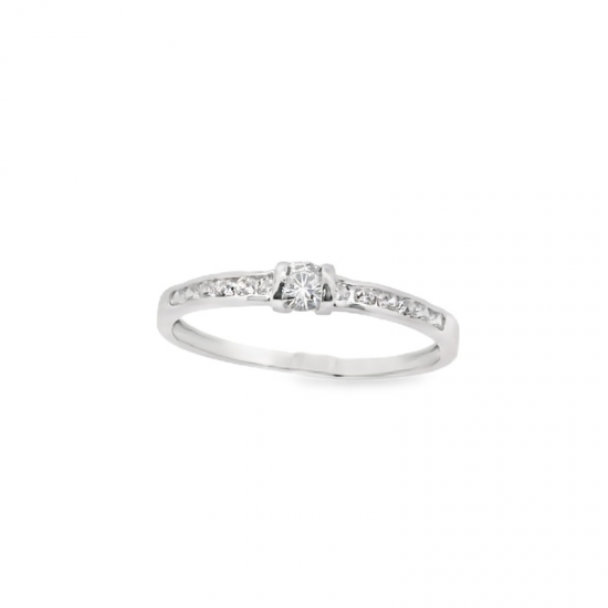 ANEL OURO BRANCO 19K