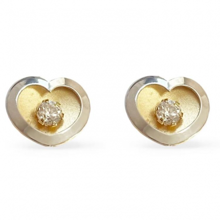 BRINCOS BICOLOR OURO 19K CRIANÇA