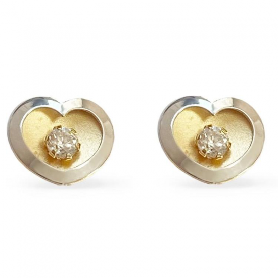 BRINCOS BICOLOR OURO 19K CRIANÇA