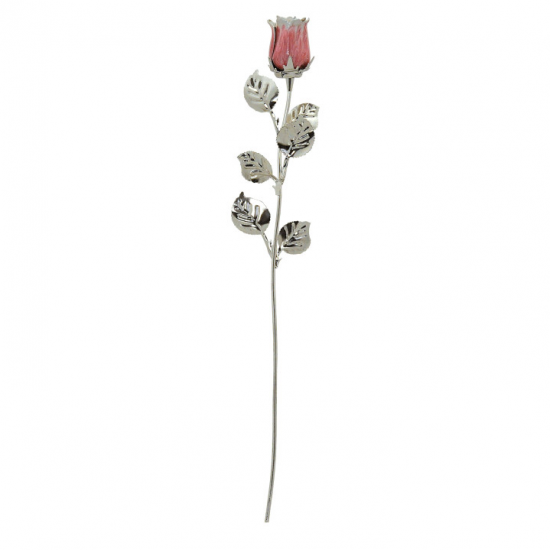 FLOR ROSA MESCLADO PRATA BILAMINADA