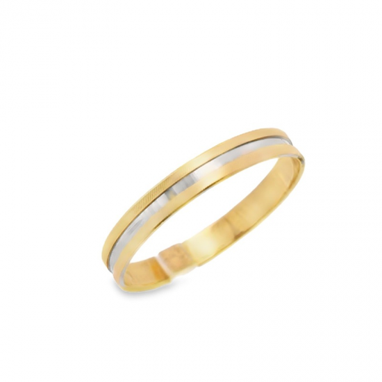 ALIANÇA BICOLOR OURO 19K