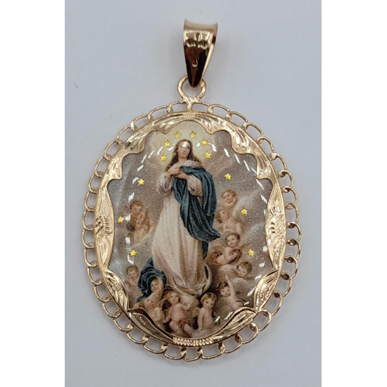 MEDALHA OURO AMARELO 19K