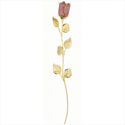 FLOR ROSA COR-DE-ROSA PRATA BILAMINADA