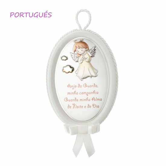 MEDALHA BERÇO PRATA BILAMINADA ANJO
