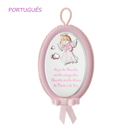 MEDALHA BERÇO PRATA BILAMINADA ANJO