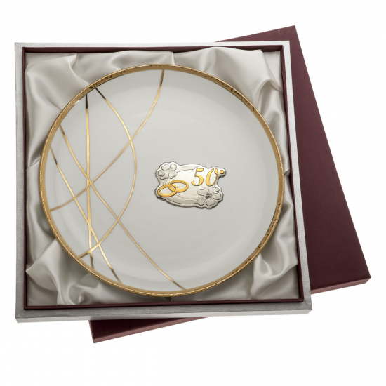 PRATO COMEMORATIVO COM PRATA BILAMINADA