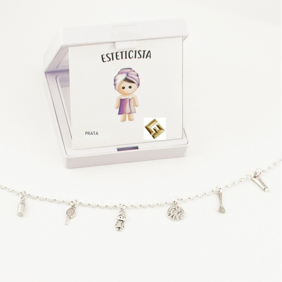 Pulseira Prata Rodeada ''esteticista'' Pulseira Prata Rodeada ''esteticista''