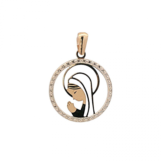 MEDALHA BICOLOR OURO 9K