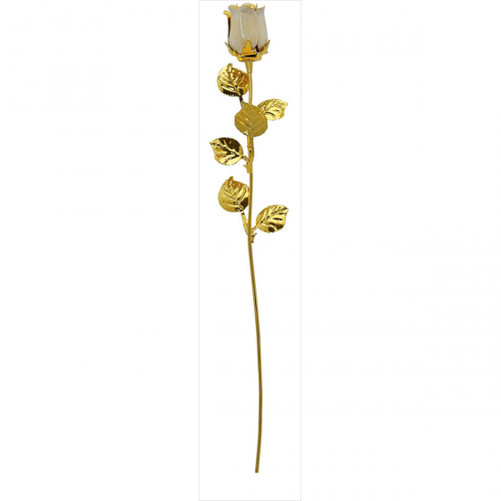 FLOR ROSA OFF WHITE PRATA BILAMINADA