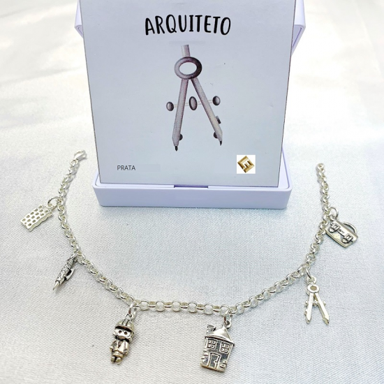 Pulseira Prata Rodeada ''arquiteta''