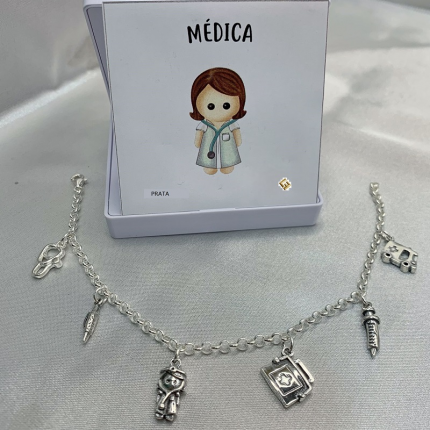PULSEIRA PRATA RODEADA ''MÉDICA''