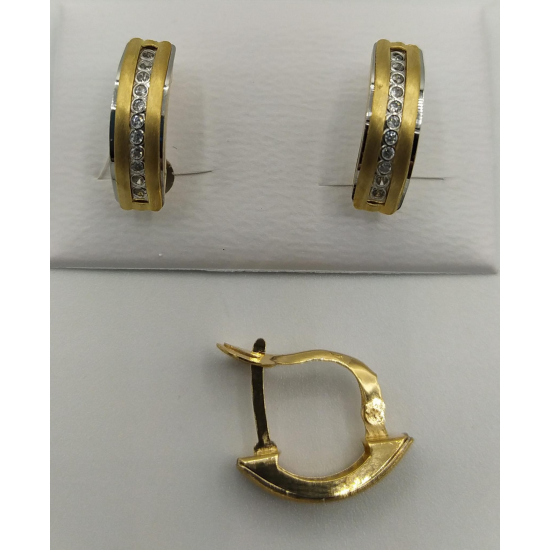 Brincos Ouro Bicolor 19k Brincos Ouro Bicolor 19k