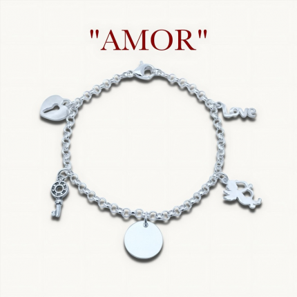 PULSEIRA PRATA RODEADA ''AMOR''