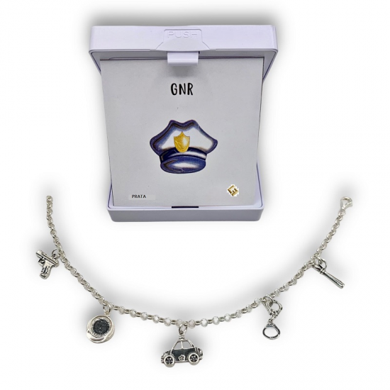 Pulseira Prata Rodeada ''polícia'' Ou ''gnr'' Pulseira Prata Rodeada ''polícia'' Ou ''gnr''