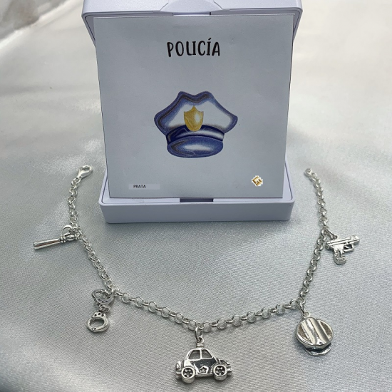 Pulseira Prata Rodeada ''polícia'' Ou ''gnr'' Pulseira Prata Rodeada ''polícia'' Ou ''gnr''