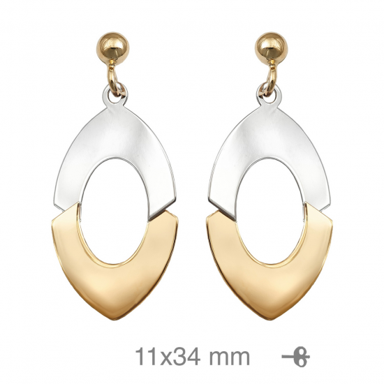 BRINCOS BICOLOR PRATA