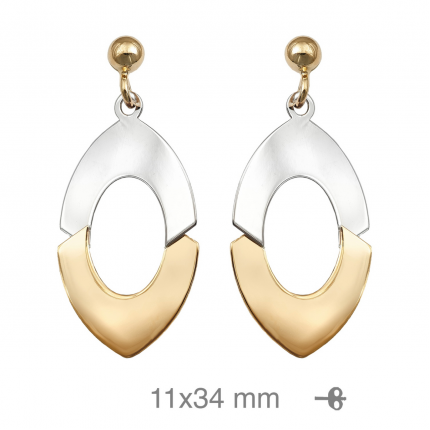 BRINCOS BICOLOR PRATA