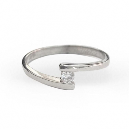 Anel Ouro Branco 10k Anel Ouro Branco 10k