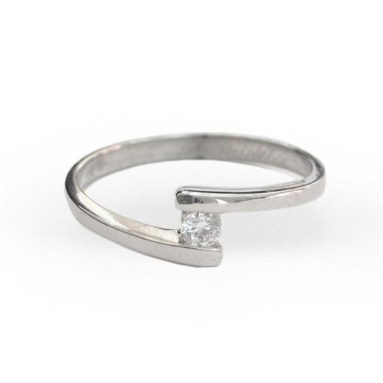 ANEL OURO BRANCO 19K