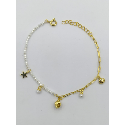 PULSEIRA PRATA DOURADA