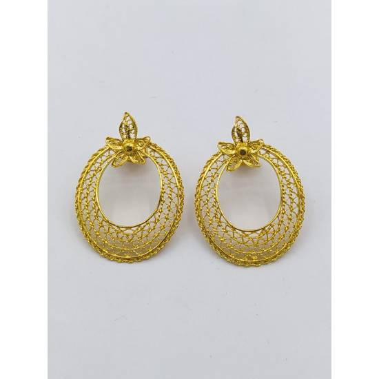 BRINCOS FILIGRANA PRATA DOURADA