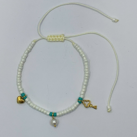 Pulseira Tornoselo Prata Dourada