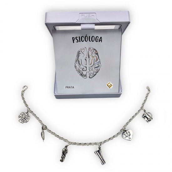 Pulseira Prata Rodeada ''psicóloga Pulseira Prata Rodeada ''psicóloga