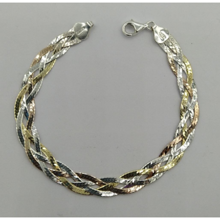 PULSEIRA PRATA BICOLOR