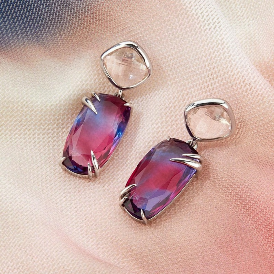 BRINCOS PRATA RODEADA MAREA ''SIENA''