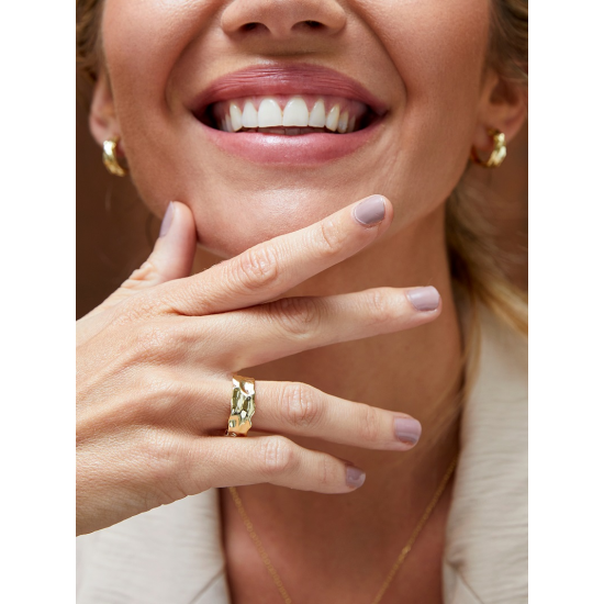 ANEL PRATA DOURADA ''ATELIER''