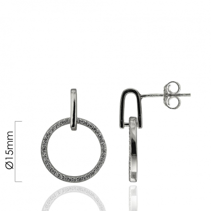 Brincos Prata Rodeada Brincos Prata Rodeada