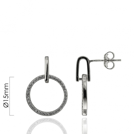 BRINCOS PRATA RODEADA