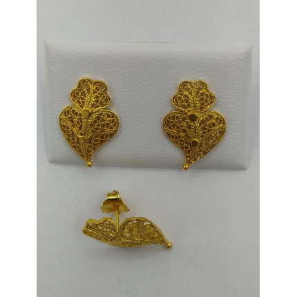 BRINCOS OURO AMARELO 19K CORAÇÃO DE VIANA BRINCOS OURO AMARELO 19K CORAÇÃO DE VIANA