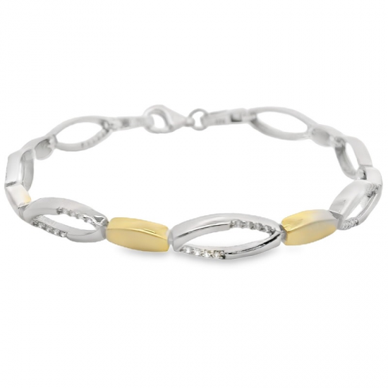 PULSEIRA PRATA BICOLOR PULSEIRA PRATA BICOLOR