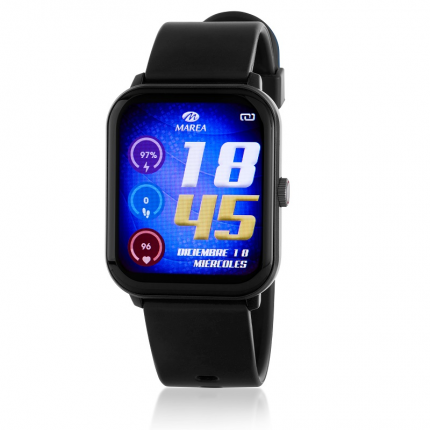 RELÓGIO PRETO RETANGULAR MAREA SMART