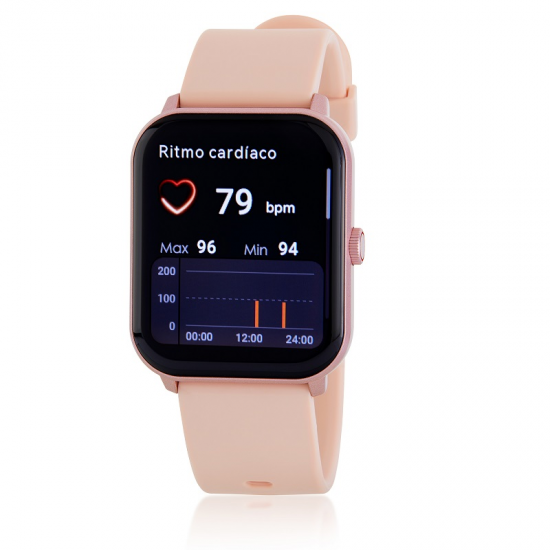 RELÓGIO ROSA RETANGULAR MAREA SMART