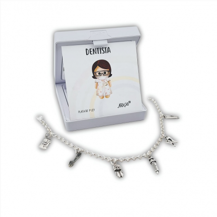 Pulseira Prata Rodeada ''dentista''