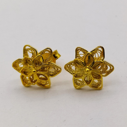 Brincos Filigrana Prata Dourada