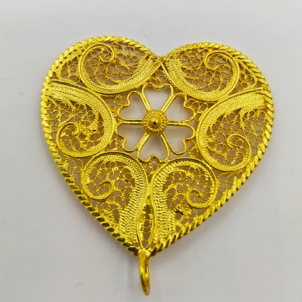 MEDALHA FILIGRANA PRATA DOURADA