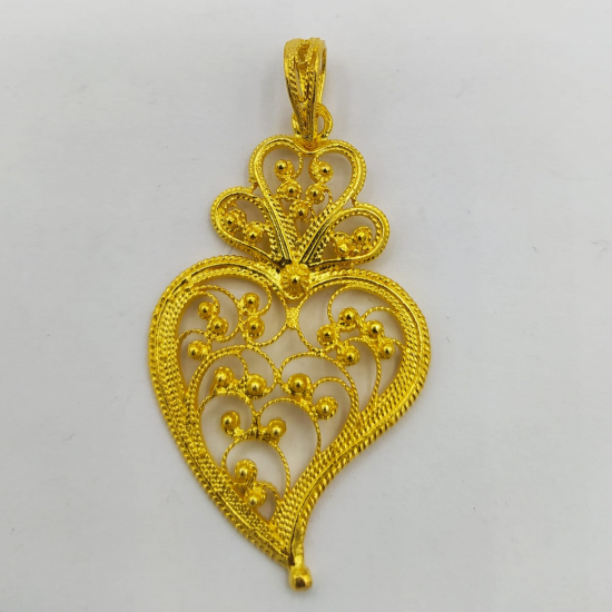 MEDALHA FILIGRANA PRATA DOURADA