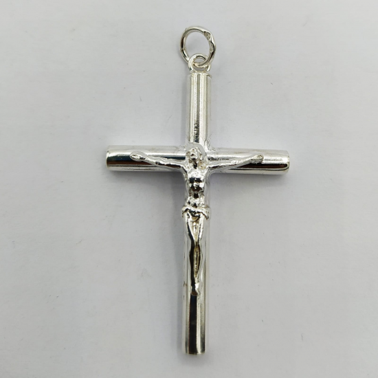 CRUCIFIXO PRATA RODEADA